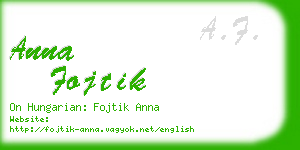 anna fojtik business card